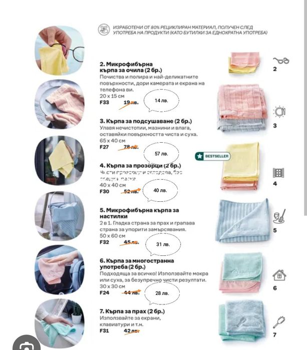 Кърпи за почистване на прозорци Tupperware