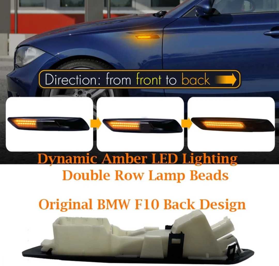 Динамични бягащи мигачи за калниците за БМВ 5-серия F10 F11 BMW калник