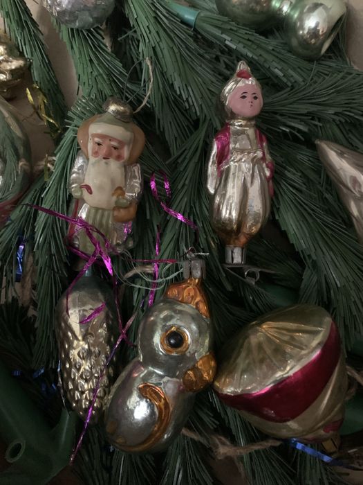 Советские елочные игрушки с елкой