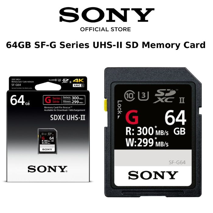 Карта памяти SDXC 64GB Sony SF-G TOUGH UHS-II U3 V90 299/300 MB/s