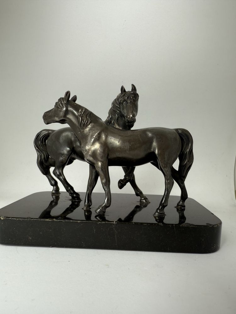 Statueta superba Pereche de cai dupa Pierre-Jules Mêne