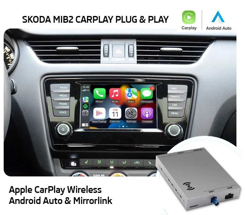 Modul Apple CarPlay Android Auto SKODA MIB2 Octavia 3 Karoq Kodiaq