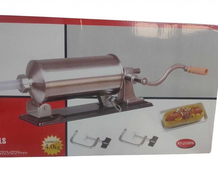 Ръчна машина за пълнене на колбаси,неръждаема стомана,капацитет 4 кг.