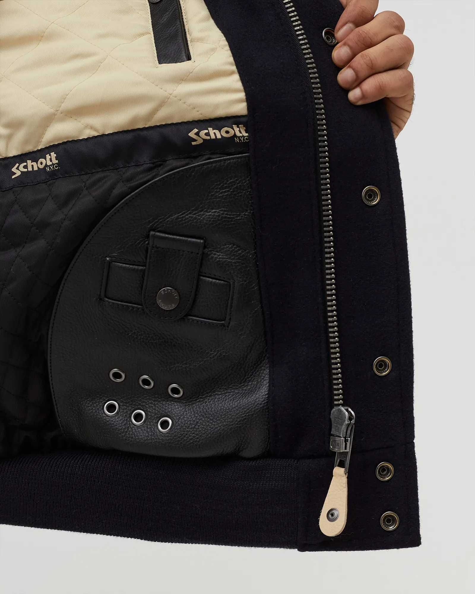 НОВО Schott NYC Varsity Jacket ОРИГИНАЛНО мъжко бомбър яке - р.M