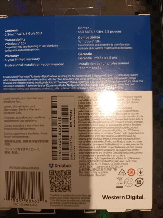 vand ssd 500gb 2.5", SATA III, 560MB/s nou sigilat la cutie