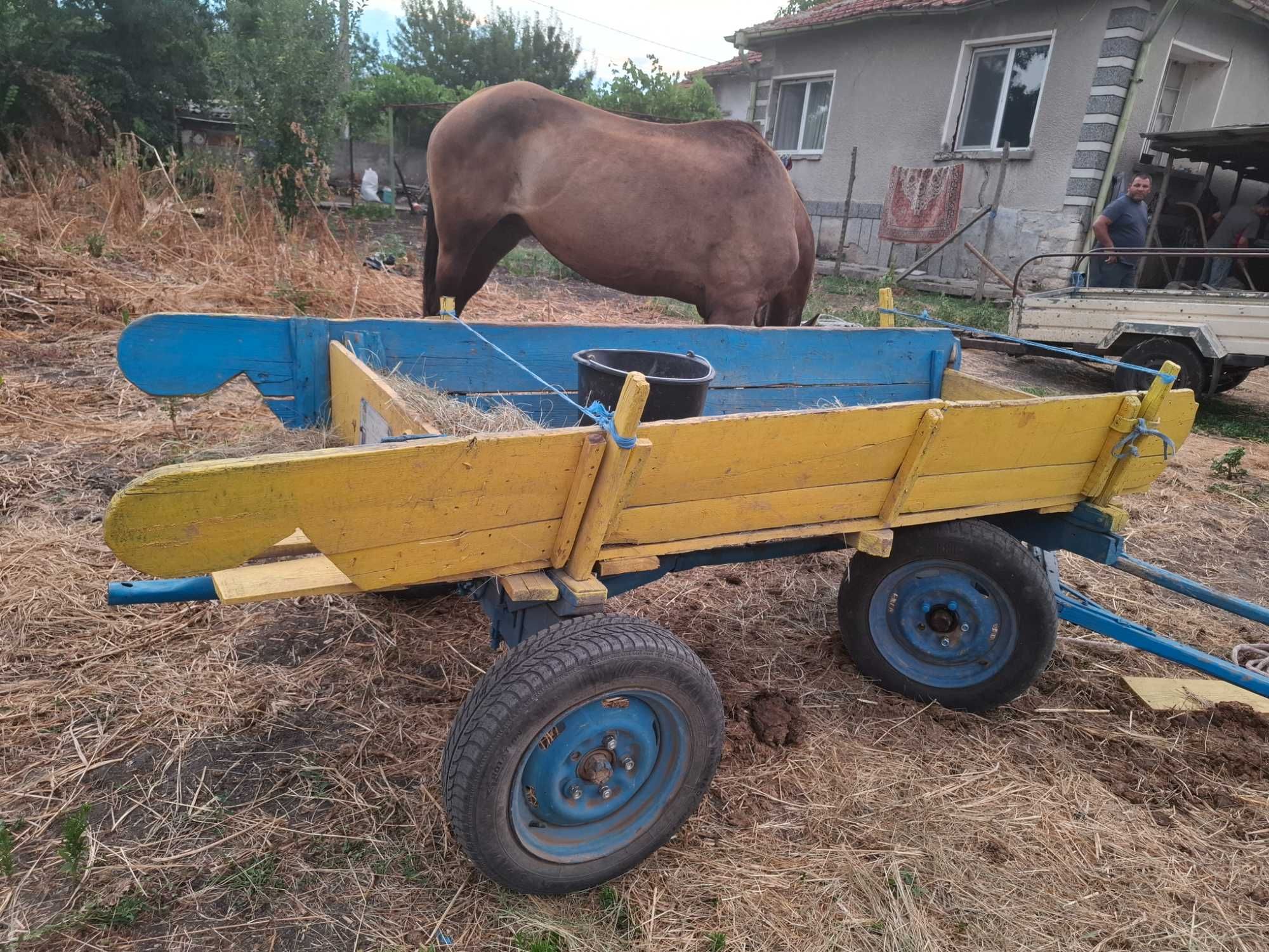Продавам кобила гола със каруца