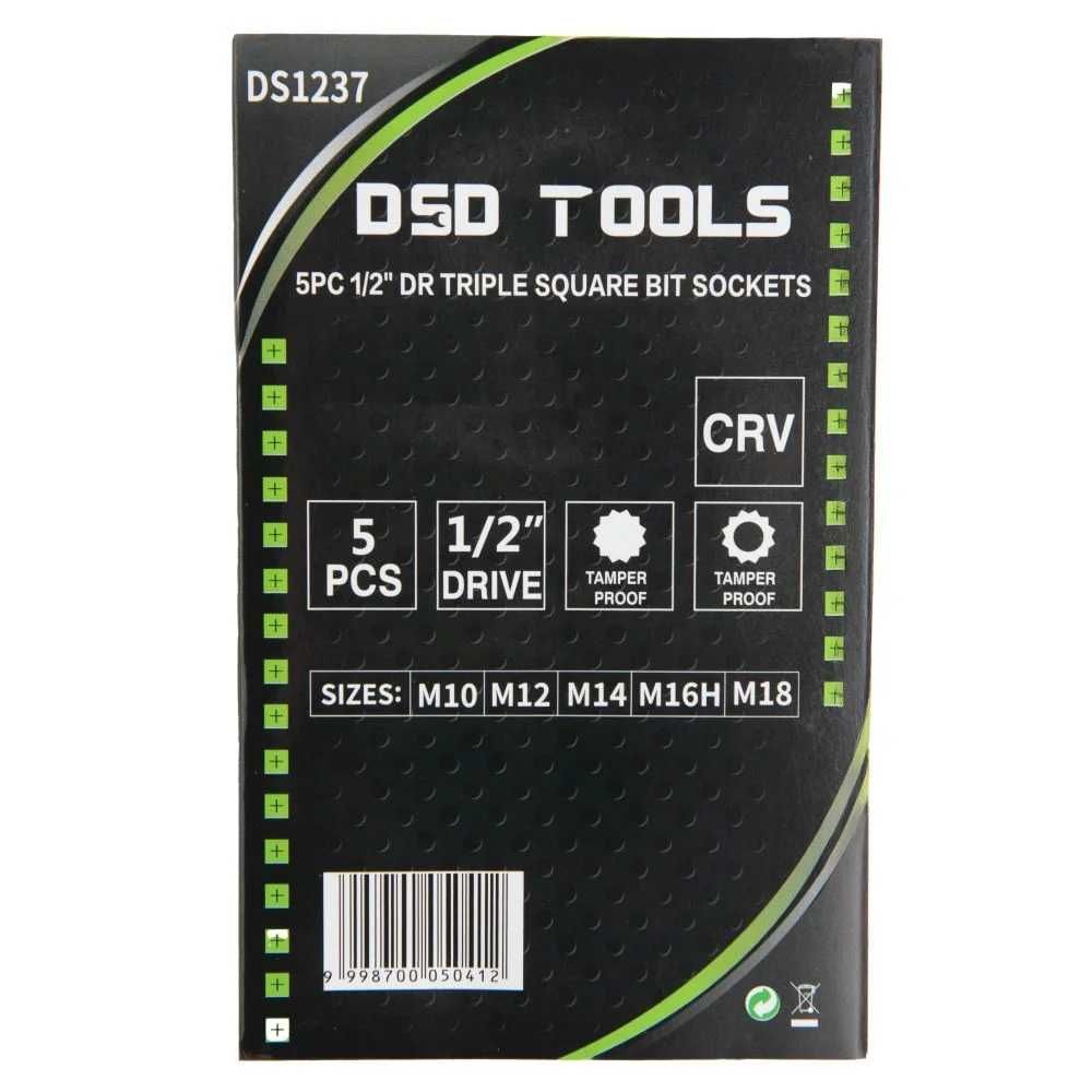 DSD TOOLS 5PC 1/2" DR set de biti triple square DS1237