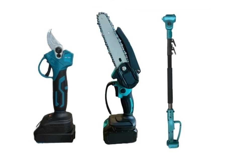 Акумулаторен градински комплект 3в1 Верижен трион Лозарска ножицa