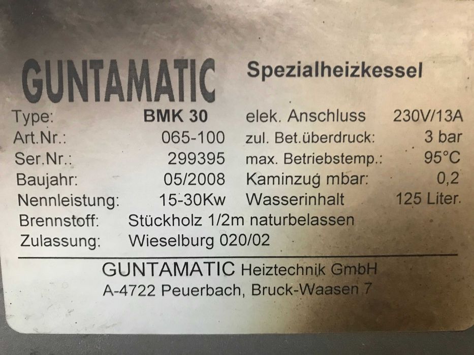 Guntamatic BMK 15–30 kW cazan pe lemn gazeificat – austriac premium