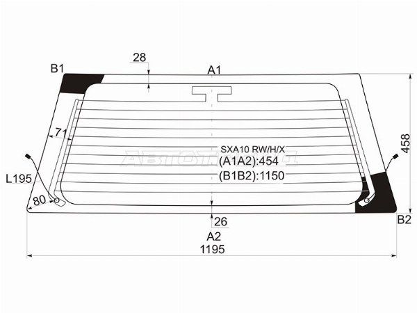 Стекло заднее с обогревом TOYOTA RAV4 SXA1# 3/5D 94-00 Toyota Rav 4