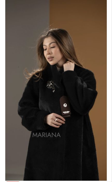 Эко шуба новая черная и графити размер 48