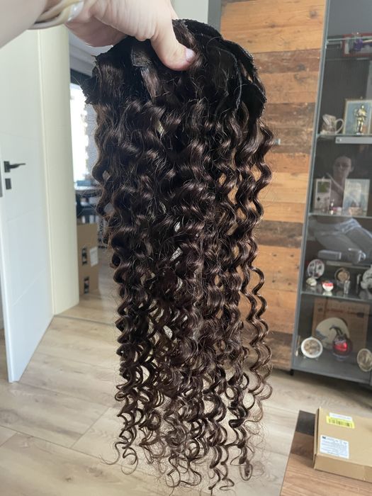 Extensii ondulate maro inchis 60cm 8bucati