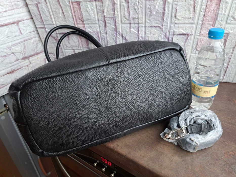 дамска чанта,Tergan,черна-естествена кожа