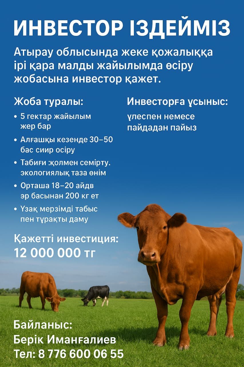 Инвестицияға мүмкіндік.