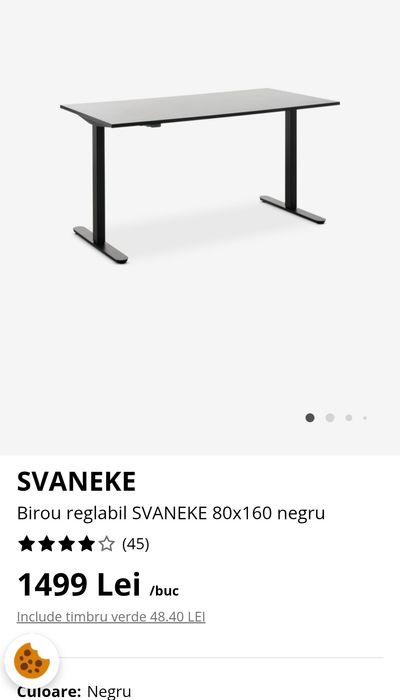 Birou reglabil electric 80x160 SVANEKE JYSK -50% Reducere