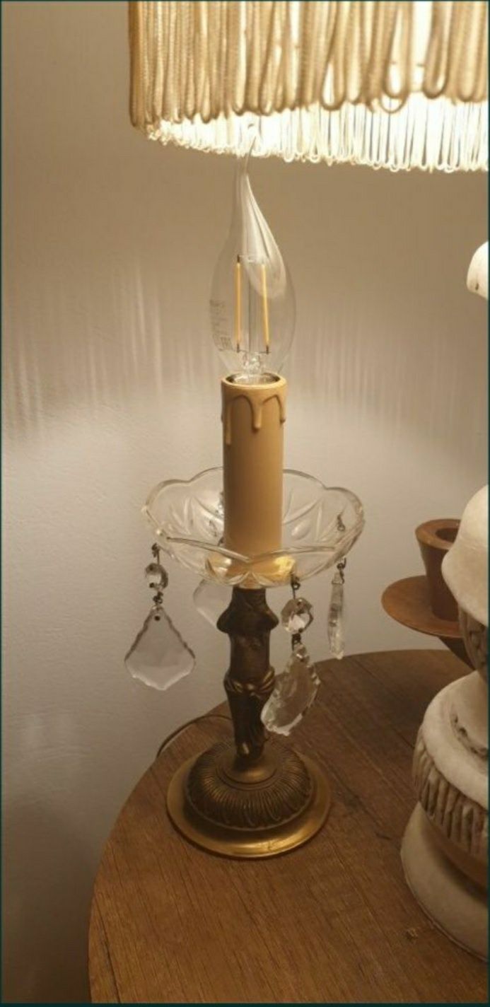 Lampa veioza vintage bronz masiv Franta 1950 stil Art Deco