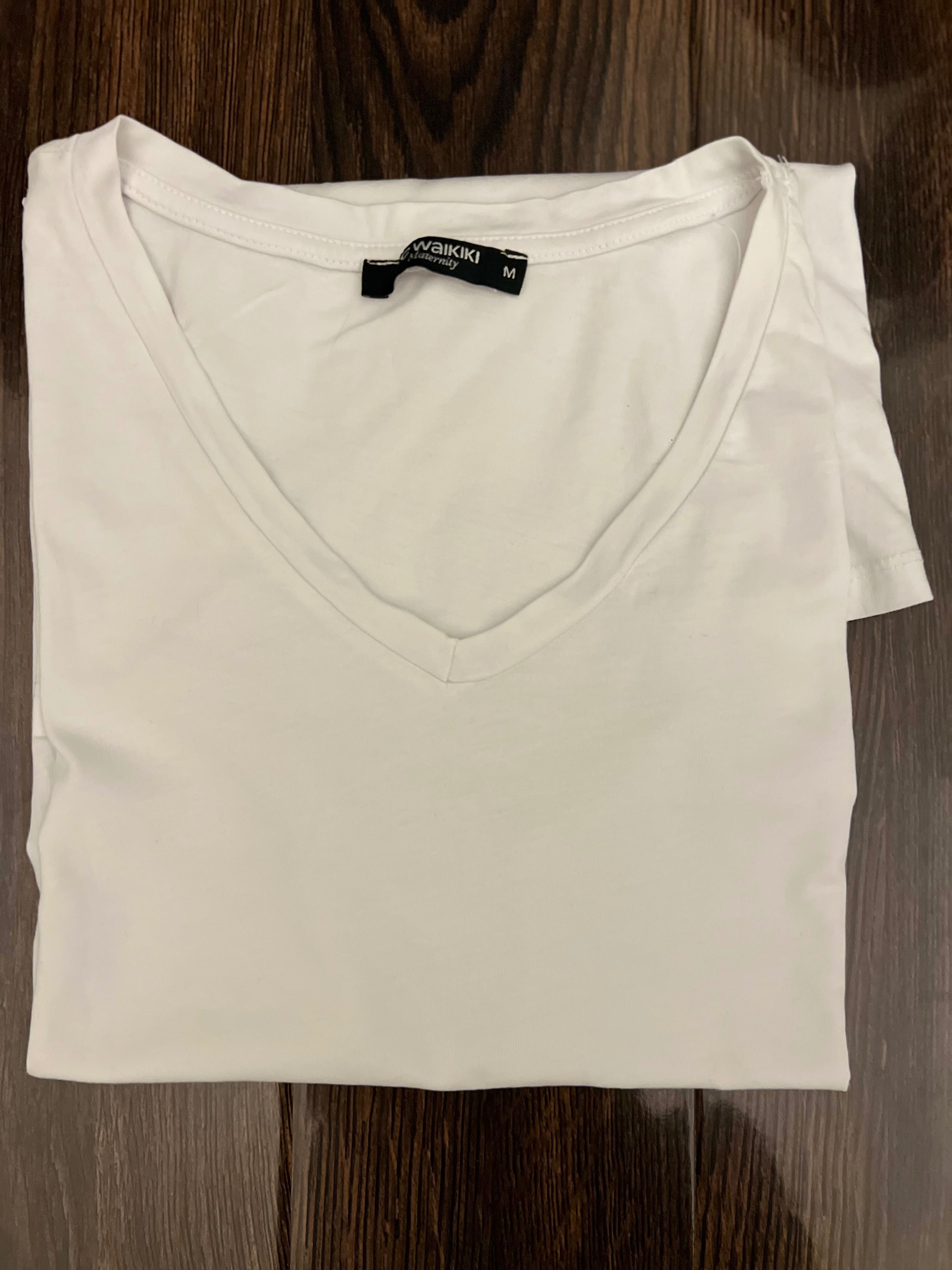 Белая футболка туника для беременных