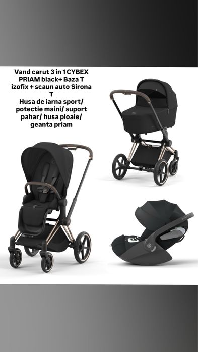 Cybex pachet complet carut/ izofix/scaun auto