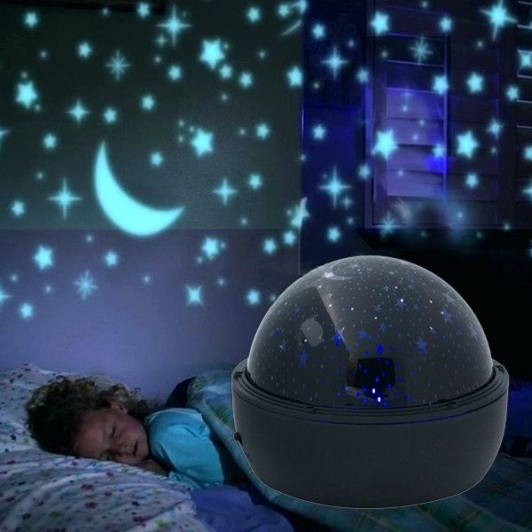 LED проектор нощна лампа за стая със сини звезди