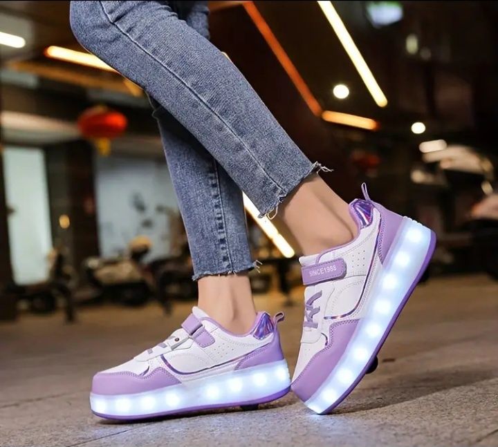 Детски маратонки с колелца, обувки  обувки с колелца, Heelys, Светещи