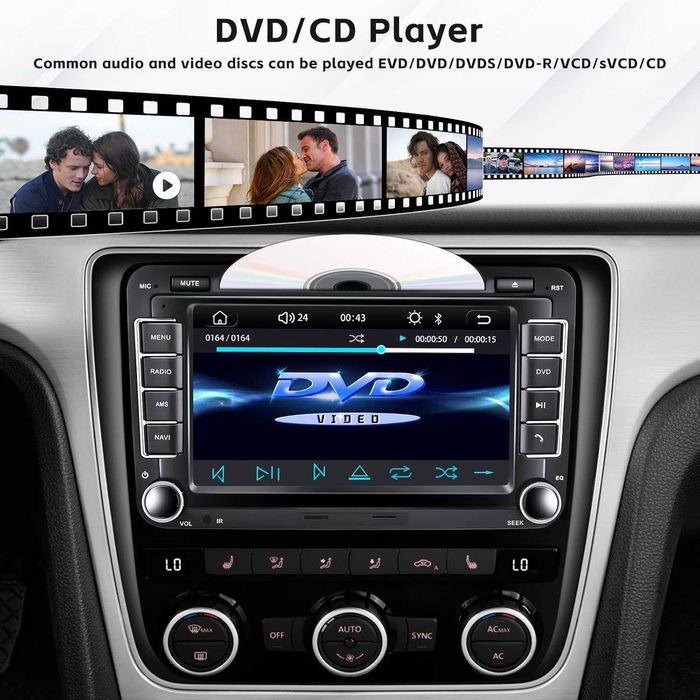 Hikity CarPlay авто радио с CD/DVD за VW Golf 5/6 Passat B6/B7 7"