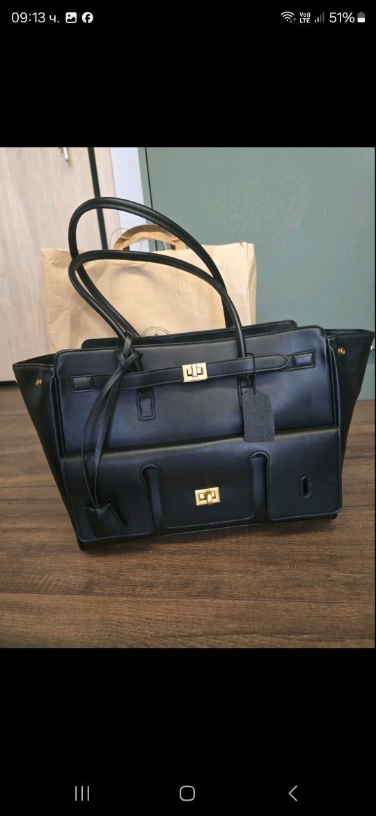Голяма дамска чанта по модел на Balenciaga ползвана 2 пъти