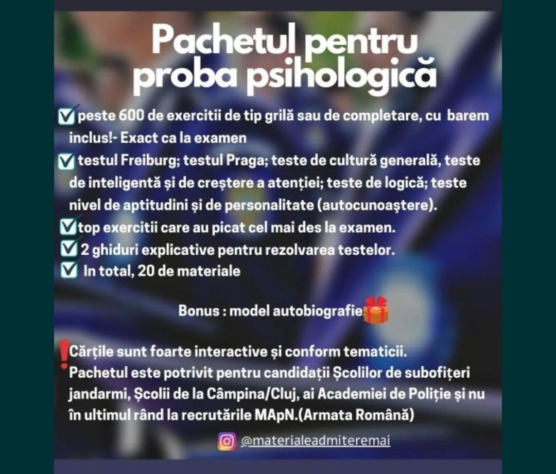 Teste si grile psihologice admitere politie