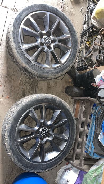 Vand set 4 jante opel cu cu cauciucuri bune de vara