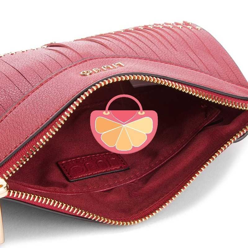%ПРОМО% LIU JO – Дамска кожена чанта "RED & GOLD" 23х16х4 см нова