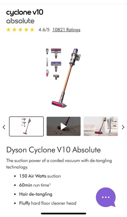 Прахосмукачка Dyson v10 cyclone
