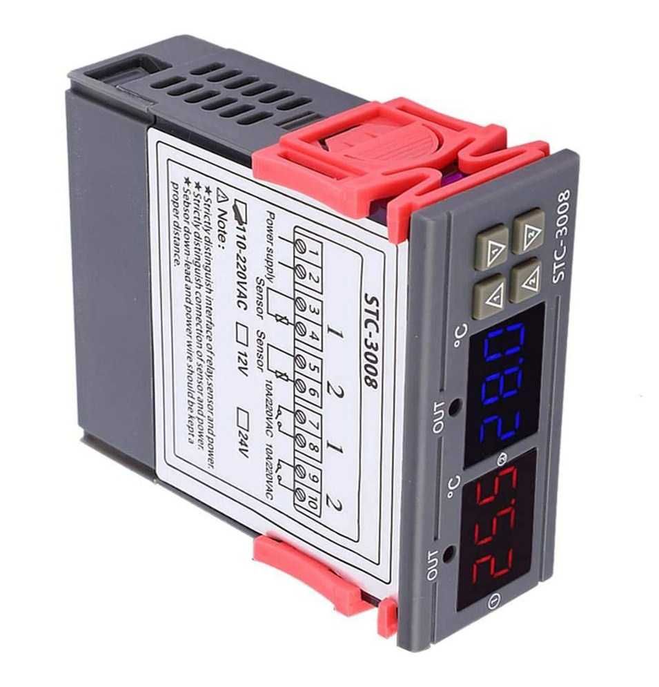 STC-3008-220V Температурен контролер, термостат с 2 сензора 10A 220v