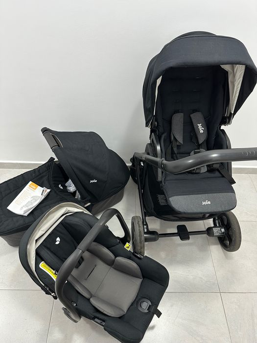 Cărucior 3 în 1 Joie Chrome + scoica i-Gemm
