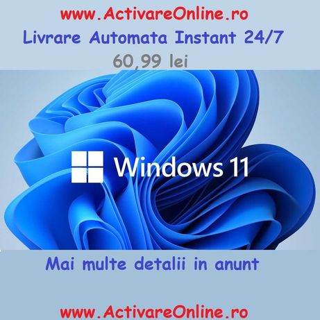 LIVRARE INSTANT 24/7 ~ActivareOnline.ro~ Windows 11 Pro Licenta Retail