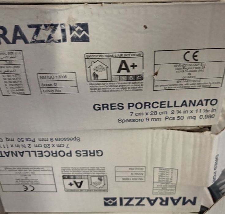 Vand gresie interior 7x28 cm, Marazzi Bricco Bianco