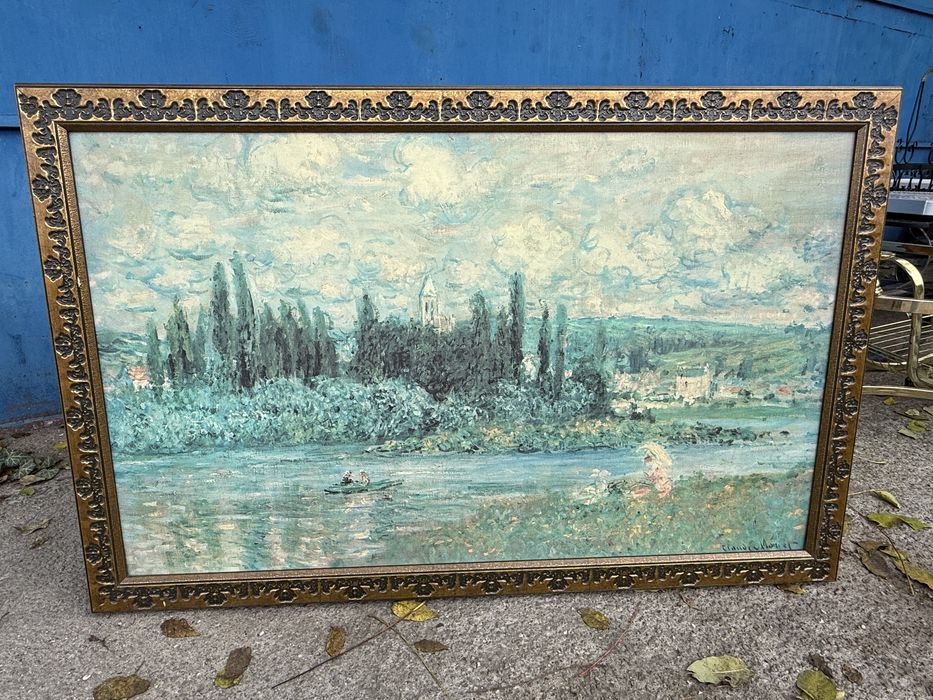 Tablou peisagistic - reproducere după Claude Monet, “Banks of the Sein