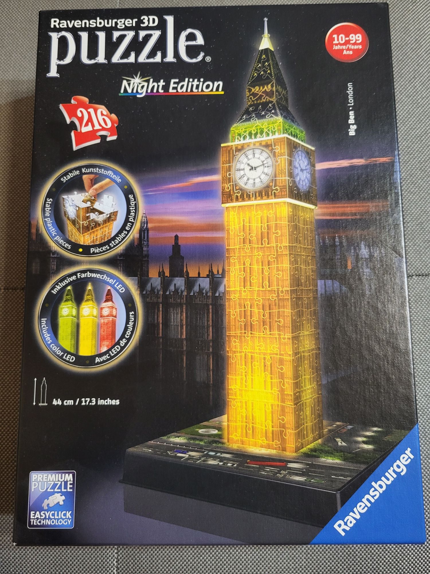 Пъзел 3D Ravensburger Big Ben, Осветление, 216 части