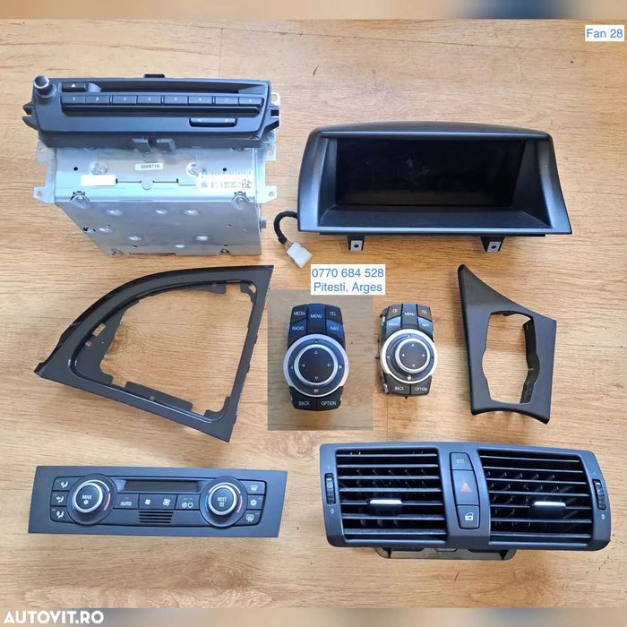 Sistem navigatie CIC mare profesional unitate GPS display navigatie mare 8,8'' joystick cu butoane modul control clima ac grila ventilatie centrala buton avarii DTC Bmw seria 1 3 5 6 x1 E81 E87 E90 E93 E84 E70 E71