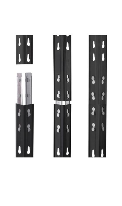 Raft metalic depozitare 180x 90 x 45 cm gri  cu 4 polite