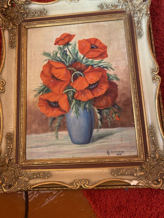 Tablou vechi cu rama baroc