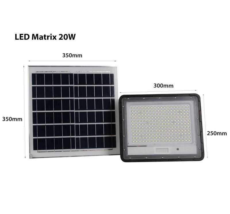 LED соларен прожектор MATRIX с панел, модели от 5W до 20W