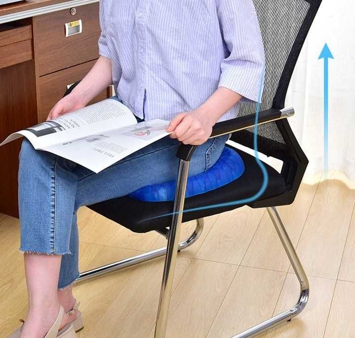 Силиконова ортопедична гел възглавница Egg Sitter, Синя