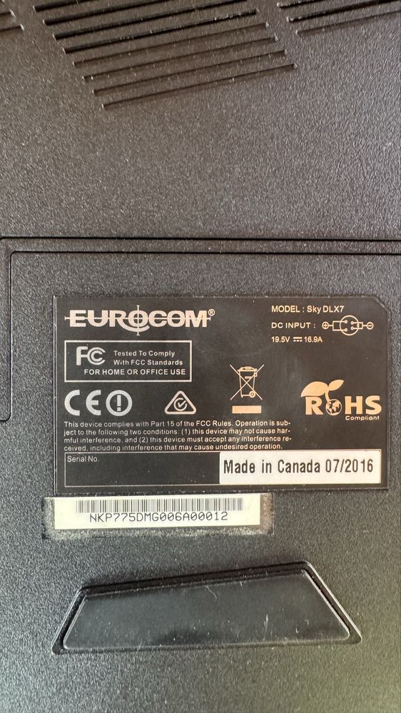 Dezmembrez Laptop Gaming Eurocom SKY DLX7