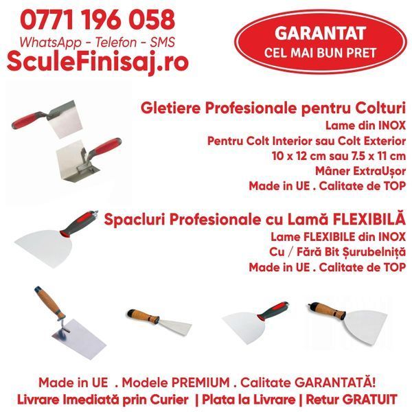 Spaclu Profesional BEROXpert cu INOX FLEXIBIL 10 cm