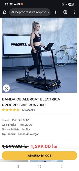 Banda alergare Progressive Run 2000, garantie 2026