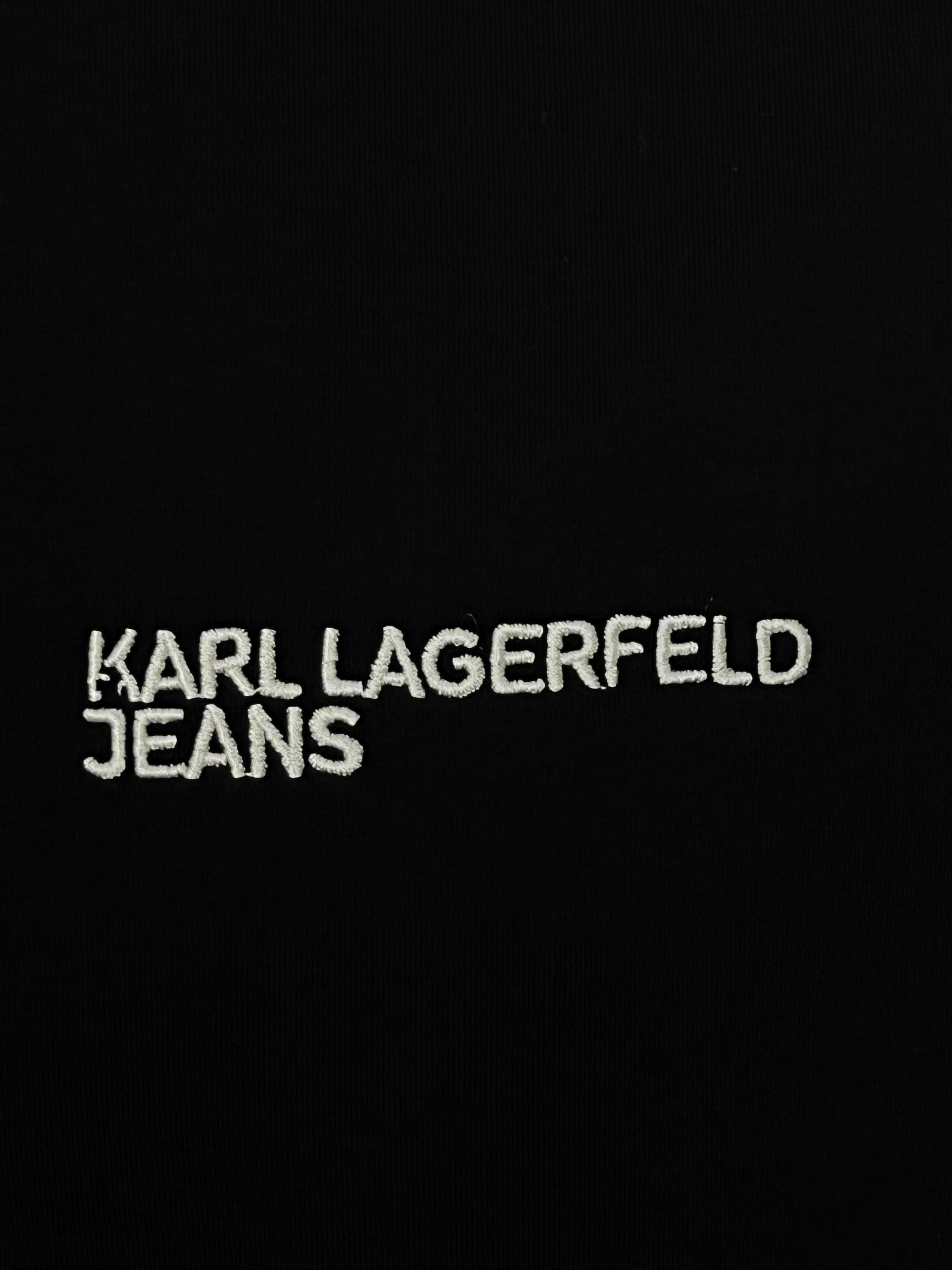 Karl Lagerfeld Jeans БЯЛ и ЧЕРЕН Цвят Тениска БРОДЕРИЯ - S M L XL XXL