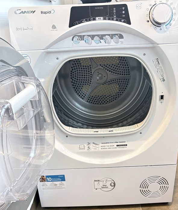 Uscator rufe CANDY Rapido cu pompa de caldura,10 kg,14 programe,Wi-Fi