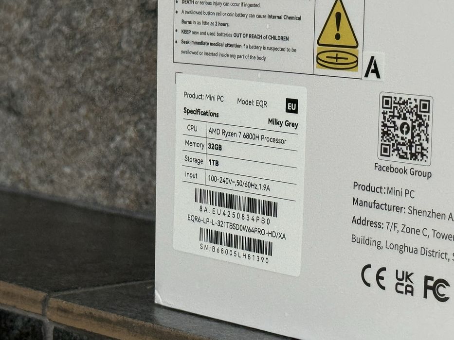 Mini PC Beelink EQR Ryzen7 32/1TB Grey/ Nou, Sigilat