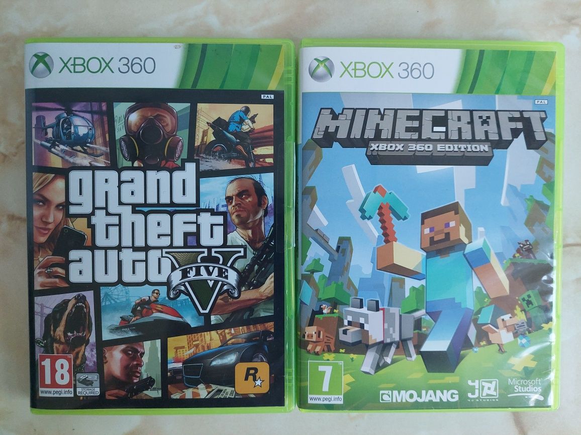 [Xbox360] Vând GTA 5 și Minecraft originale Xbox 360 //poze reale