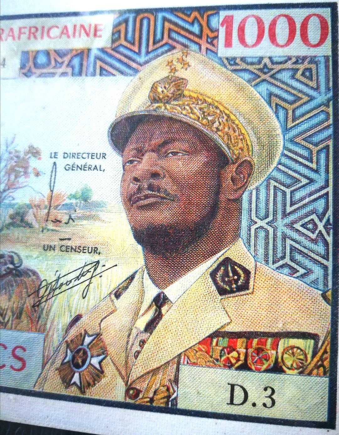 Republica Centrafricana (Bokassa) 1000 Franci 1974 gradata PMG