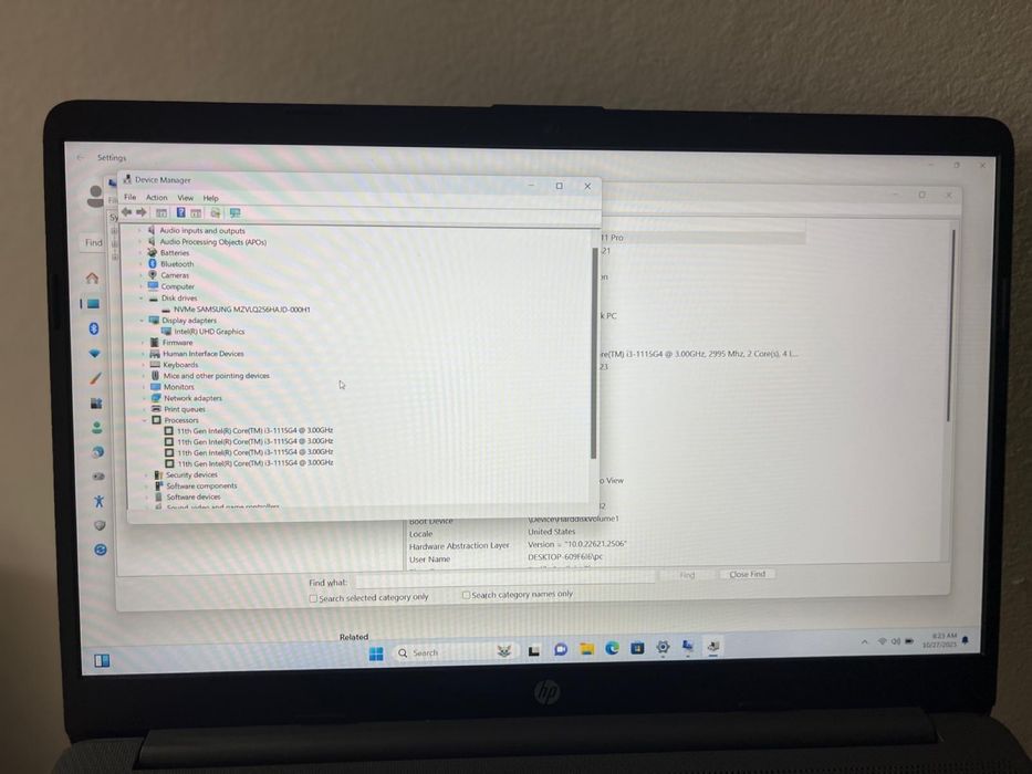 HP 250 G8 i3-1115G4 8GB RAM 256GB NVME